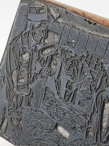 Antique Farmers Market Printing Block. Very Rare. Advertising Item