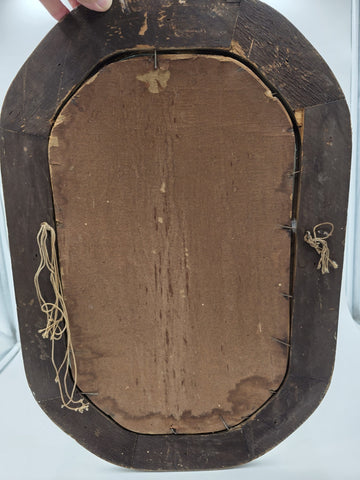 Rare Antique Victorian Convex Bubble Glass Lady Portrait in Gilt Oval Frame