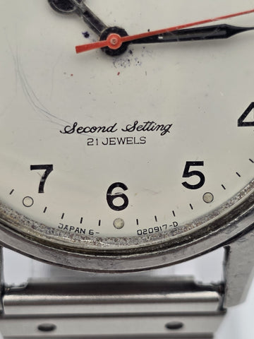 1969 Citizen Homer JNR Railway Watch Second Setting 21J Kagoshima Japan. Works.