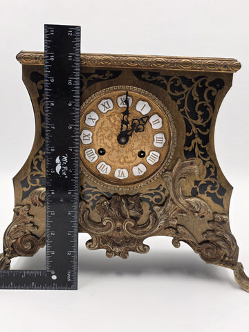 Private: Rare Antique French Rococo Mantel Clock Chinoiserie Inlay Bell Strike.