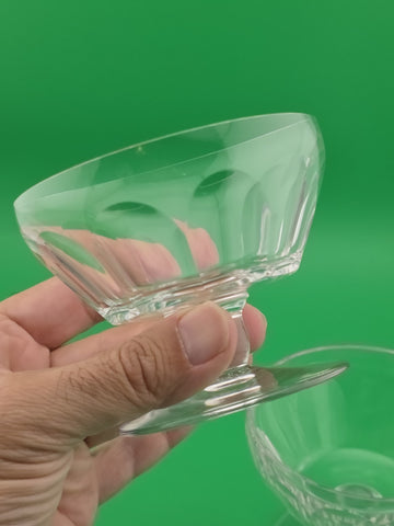 Pair Baccarat Talleyrand Crystal Sherbet Coupes Sherbet Glasses France Signed