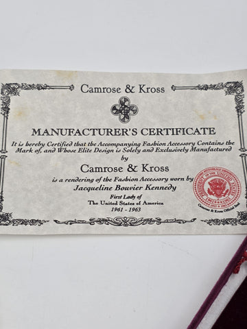 Vtg Long CAMROSE + KROSS JACQUELINE KENNEDY JBK 3 STRAND GLASS PEARL NECKLACE