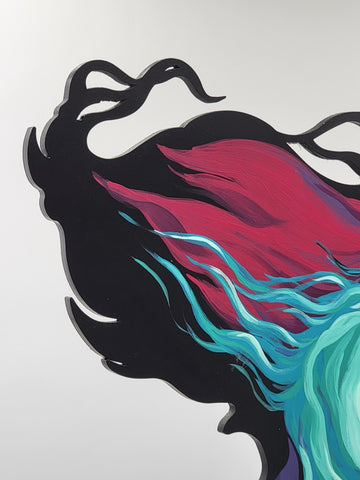 Rare Ltd Edition Bonnie Leibowitz Hand Painted Acrylic on Cast Iron 26/50. 24 In