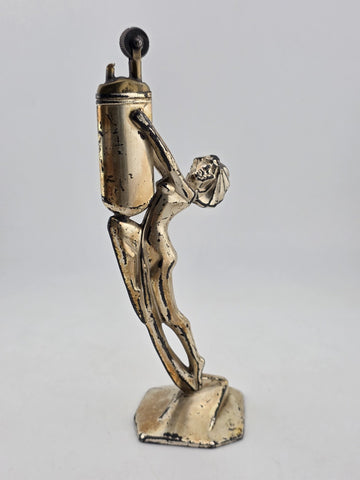 Ultra Rare Antique 1912 Art Deco Weidlich Brothers silver plated desk lighter