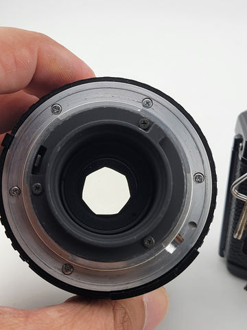 Nikon EM Film Camera + Series E Zoom 36-72mm F/3.5 Lens + Speedlight SB-E Flash