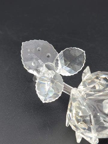 Beautiful Vintage Swarovski Crystal Rose Figurine Retired Design Marked.