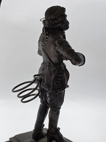 Vintage Pair Bronze Singerie Monkey Courtier Figural Table Lamps. Adjustable.