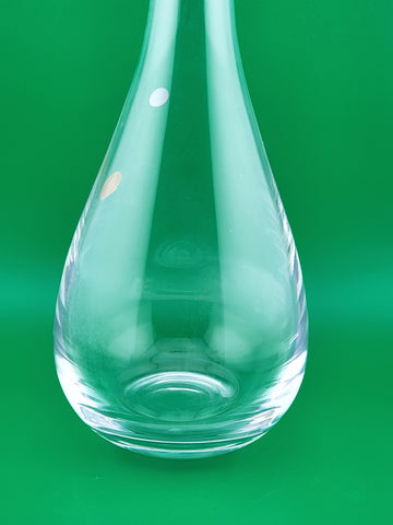 Vintage Bohemia Crystal Solid Heavy Decanter with Ball Stopper. Czech Republic.