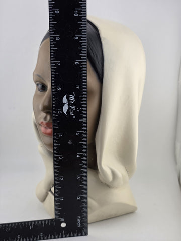 Vintage Marwal Ceramic/Chalkware Head Bust Middle Eastern Woman Headscarf