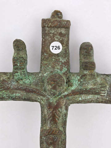 Antique Ethiopian Bronze Cross Crucifix Processional 18th C Coptic Christian