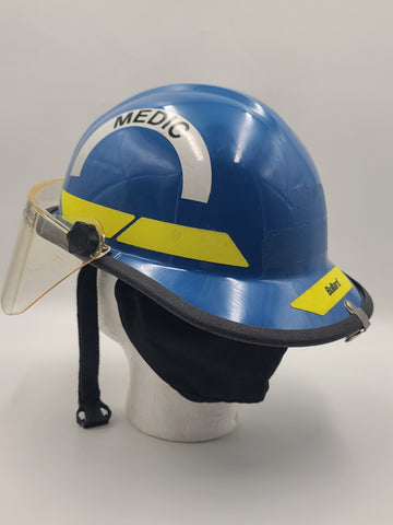 Vintage 2009 Bullard Firedome Medic Fire Helmet w/ Interior Lining & Face Shield