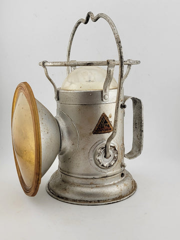 Railroad Coal Miner's Lantern Lamp-Delta Electric Co. Powerlite C 1950. Untested