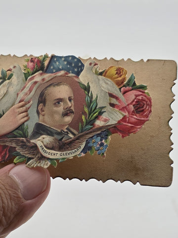 1880s-1890s Grover Cleveland 22nd & 24th U.S. President Decorative Calling Card