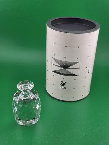 Vintage 1970 Swarovski Faceted Clear Crystal 2.5" tall ONE TON Paperweight W Box