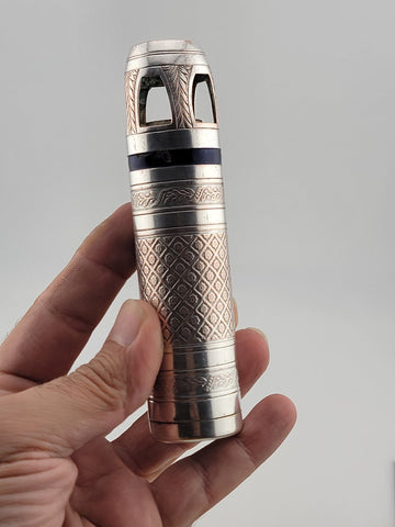 Rare One Of A Kind Antique Silver Metal & Enamel German Marine Oil Lamp.