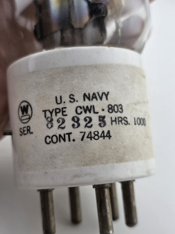 1942 Westinghouse Ceramic USN CWL-803 Vacuum Tube US NAVY Guaranteed. Untested.