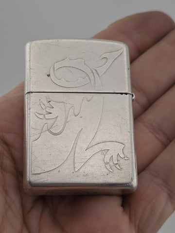 2003 Zippo Lighter DOUBLE SIDED Wrap Around ENGRAVED DRAGON with RED EYE. Works