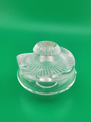 New Lalique Crystal Baptiste Perfume Bottle Made in France Sticker Paris.