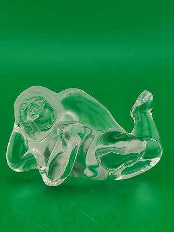 Pair Of Vintage Daum France Crystal Cherubs Angels Signed. Mint Condition Signed