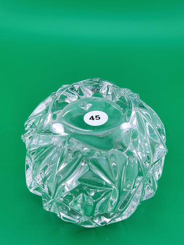 Tiffany & Co Candle Holder Rock Hand Cut Crystal Pattern Votive Tea Light 3"H