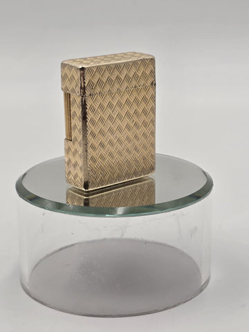 Ultra Rare Vtg S.T. Dupont Hermes Paris 20 Micron Gold Plated Lighter Guilloche