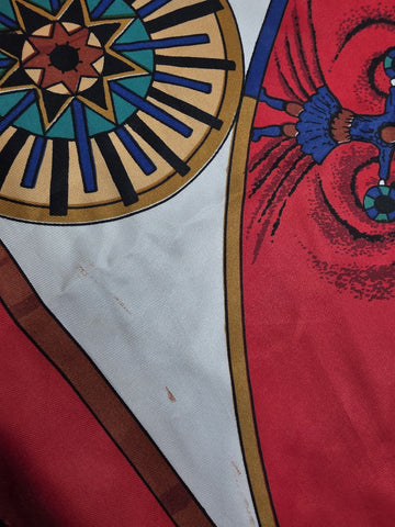 VINTAGE HERMES FEUX D’ARTIFICE FIREWORKS RED SILK SCARF WRAP 1937-1990 34X34