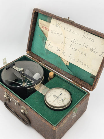 Antique 1918 WWI Anemometer Wind Meter Field Instrument W Case Used In France