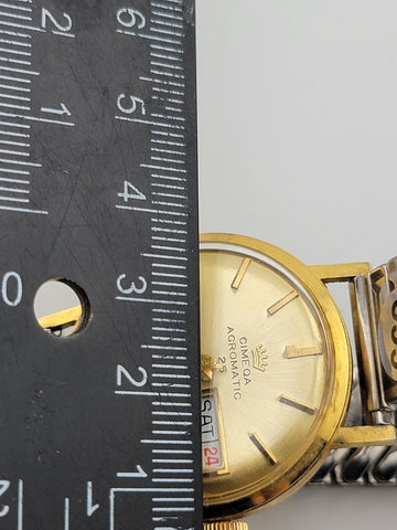 Vintage CIMEQA Agromatic 25 Men’s Watch. Gold Tone, Manual Movement SWISS. Works