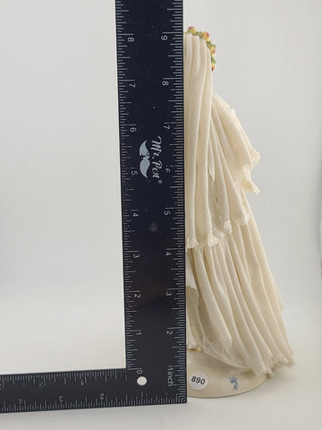 Antique Victorian 1920's Dresden German Porcelain Bride Figurine. Loss To Lace.