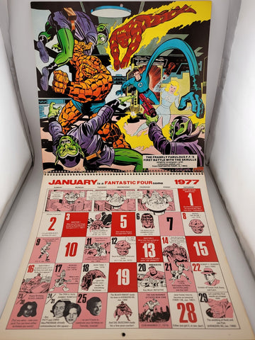 MARVEL COMICS MEMORY ALBUM CALENDAR 1977 ROY THOMAS JACK KIRBY COLAN UNUSED.