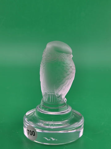Vintage Signed Lalique Frosted Crystal Hawk Bird Of Prey Made In France