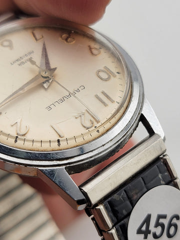Vintage 1960's Caravelle BULOVA Mechanical Handwound Watch Stainless steel Works