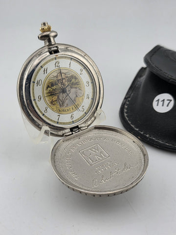 Franklin Mint Civil War Library & Museum Gen. Robert E Lee Pocket Watch. Works.