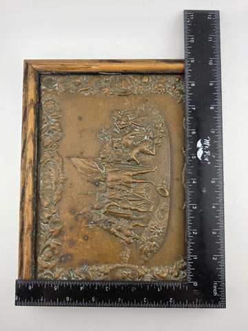 The Landing of Columbus Union Case-1856 Engraving cast as Bronze Plaque 1892-93