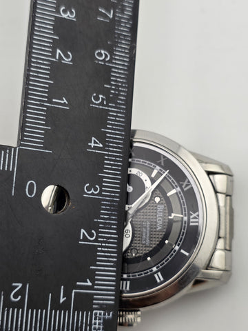 Bulova BVA 21-Jewels Skeleton Dial Men's Watch 96A119 Stainless Steel. Working.