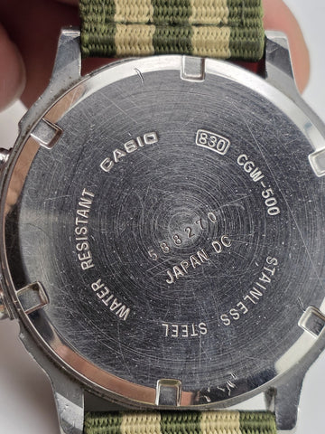 Rare Mint Casio Cosmo Phase CGW-500 Module 830 Vintage 1985 Orbit Digital Watch