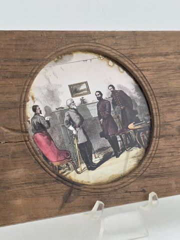 Rare Civil War Magic Lantern Slide Surrender of Robert E Lee to Ulysses S. Grant