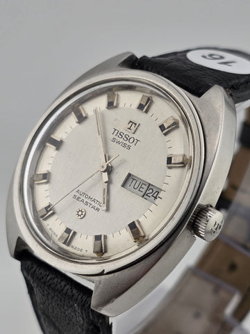 Vintage 1972 TISSOT Seastar Men's Automatic Swiss Watch Day Date. Working Cond.