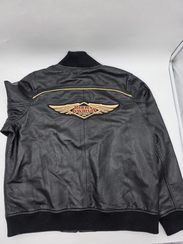 Vintage Original Harley Davidson 120th Anniversary Bomber Leather Jacket. 2XL.
