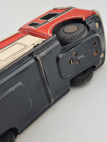 Vintage Yonezawa Tin Friction Barrel Truck 10.5inches Long - Untested.