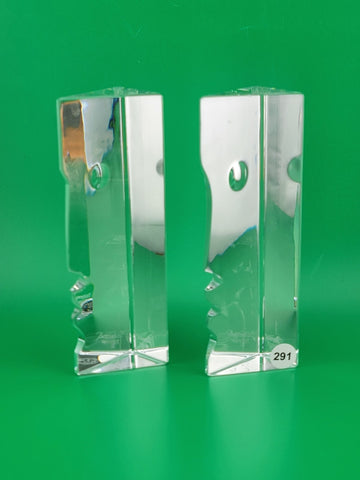 Pair Of Baccarat Crystal "Encounter" Sculpture. Robert Rigot France. VG Cond.