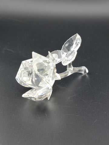 Beautiful Vintage Swarovski Crystal Rose Figurine Retired Design Marked.