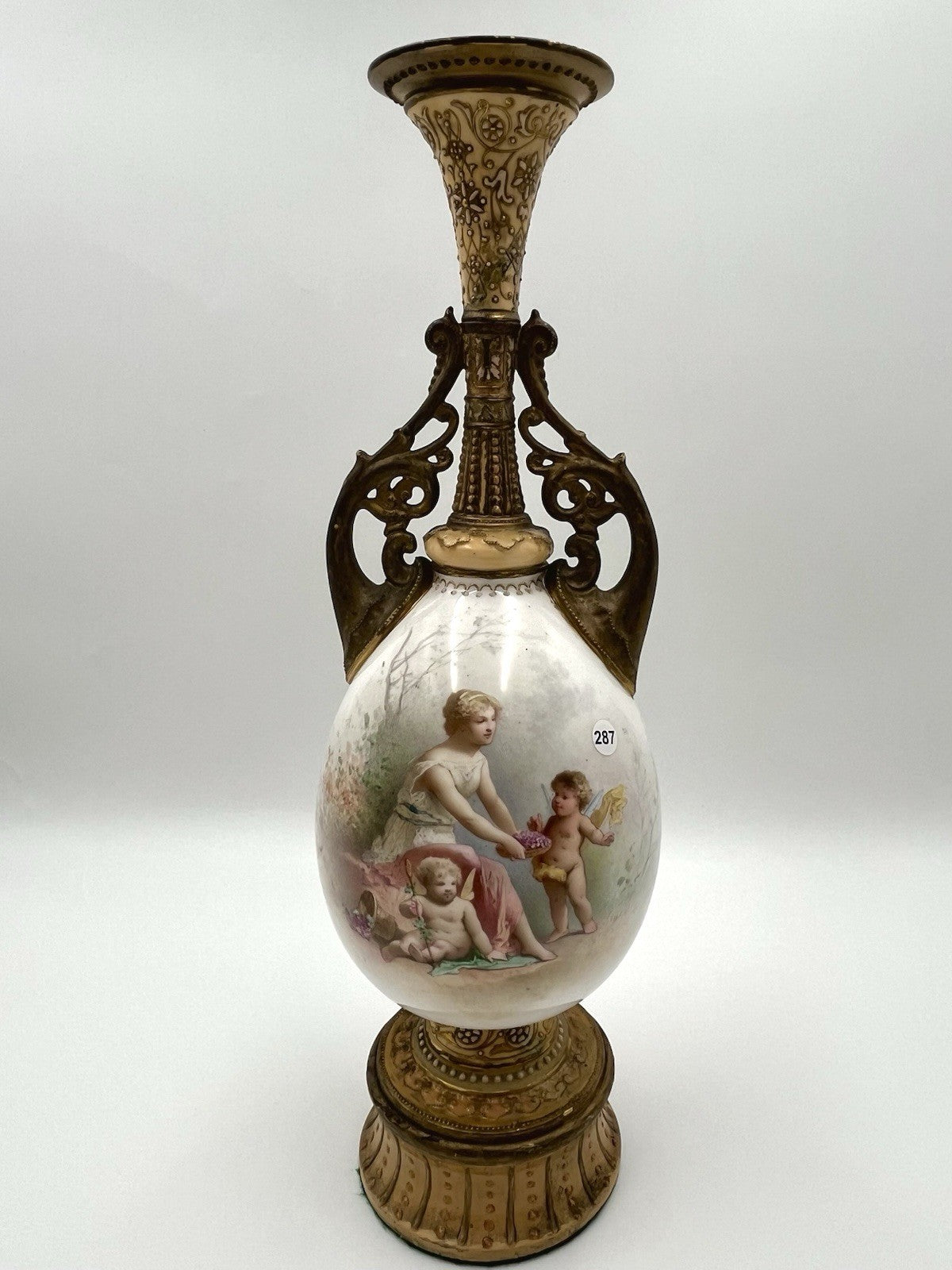 Rare Antique 19th C French Sevres Porcelain Ewer Bronze Ormolu & Hand Painted