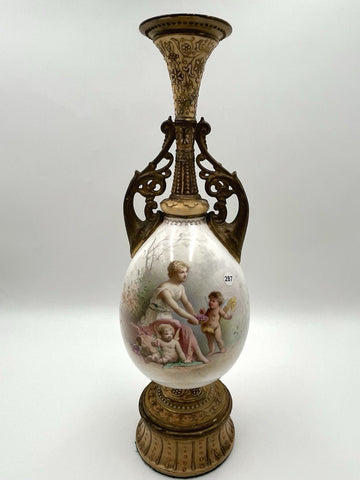 Rare Antique 19th C French Sevres Porcelain Ewer Bronze Ormolu & Hand Painted
