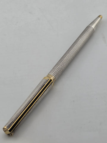 Vintage S.T Dupont Montparnasse Ciselé Ballpoint Pen - Palladium & Gold Plated