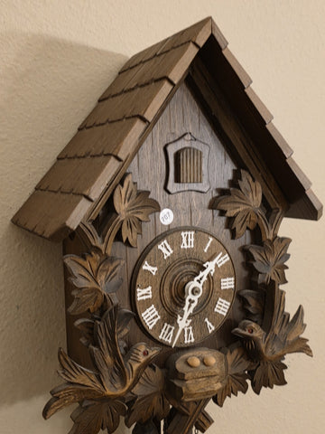 Vintage Birds Nest Cuckoo Clock by August Schwer Regula 1-day Movement. Read.