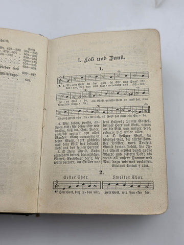 Rare 1900 German Evangelical Hymn Book Gesangbuch Rheinland Westfalen Leather