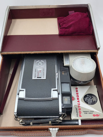 Vintage Polaroid Electric Eye Land Camera Model 900 w/ Original Leather Case Box