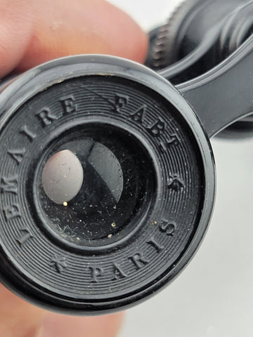 Rare 19th C Antique French Lemaire Black Leather Wrapped Opera Glasses. C 1880.