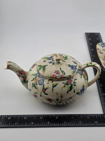 1930's Royal Winton Queen Anne Chintz Tea Set Teapot Cup Saucer Creamer England
